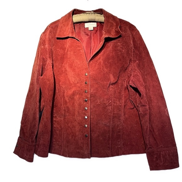 Christopher & Banks Red Suede Leather Jacket size 2X - Picture 3 of 14
